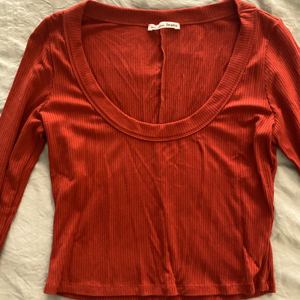 Reformation Jeans burnt Orange crop top